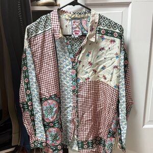Johnny Was Silk Multicolor Shirt